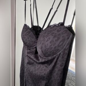 Oh Polly Black Cheetah Print Mini Dress